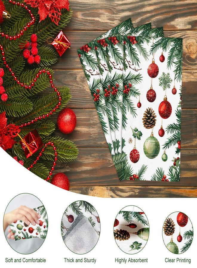 Tbsone 3-Ply Christmas Paper Napkins Disposable: Guest Dinner Hand Towels, Xmas Table Decorative for Bathroom Home Kitchen, Holiday Cocktail Party Decor, Red White Green (4.3x7.9 Inches, Count, 100) - Image 4